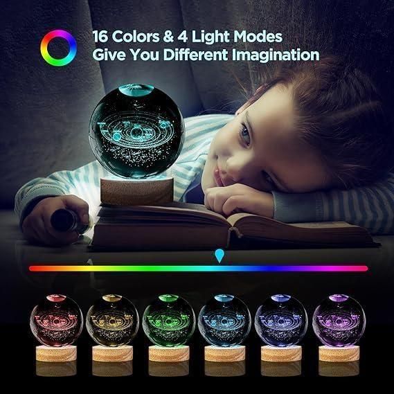 3D Crystal Ball LED Lamp – Assorted Designs, Elegant Night Light Gift