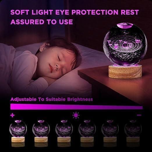3D Crystal Ball LED Lamp – Assorted Designs, Elegant Night Light Gift