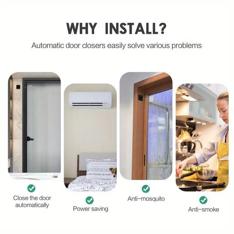 Easy-Install Automatic Door Closer with Adjustable Sensor – No Drilling Needed