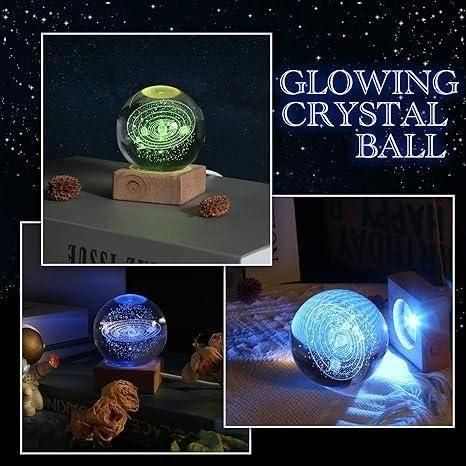 3D Crystal Ball LED Lamp – Assorted Designs, Elegant Night Light Gift