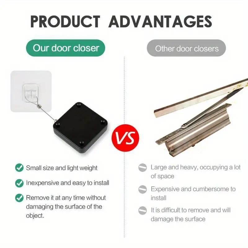 Easy-Install Automatic Door Closer with Adjustable Sensor – No Drilling Needed
