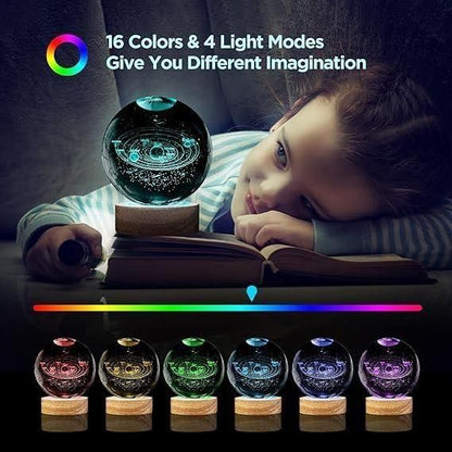 3D Crystal Ball LED Lamp – Assorted Designs, Elegant Night Light Gift