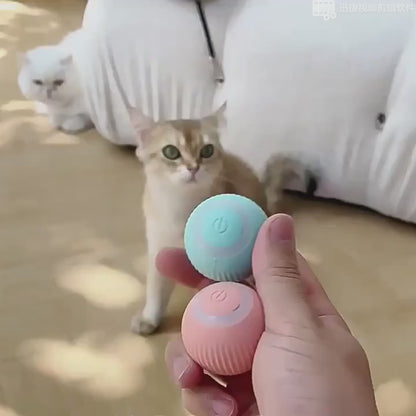 Rotating Cat Toy Ball, Interactive Cat Toys Rechargeable Rotating Ball with LED